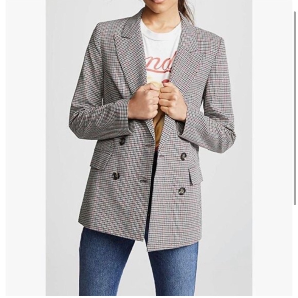 Anthropologie Bishop + Young Brown Houndstooth Blazer